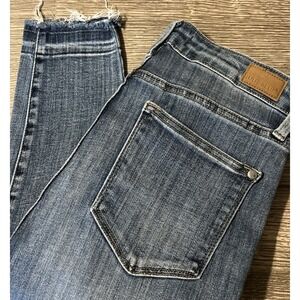 Judy Blue High Waisted Tummy Control Frayed Hem Skinny Jeans Size 7/28 (26x28)